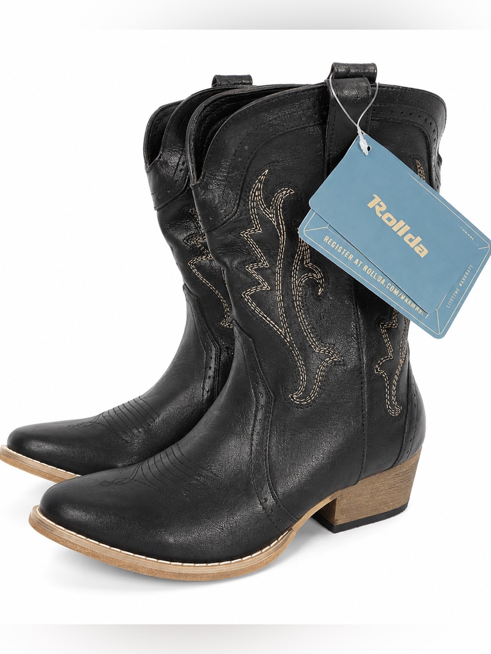 Rollda Mattie Black Western Cowboy Boots Women’s Size 7 NWT
